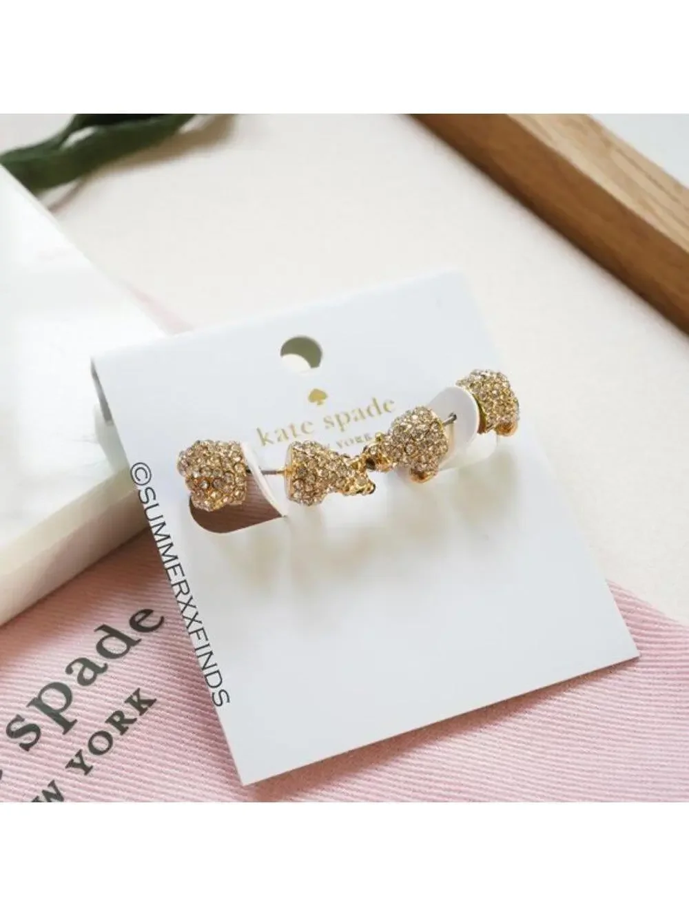 Kate Spade Cold Comfort Pave Polar Bear Earrings